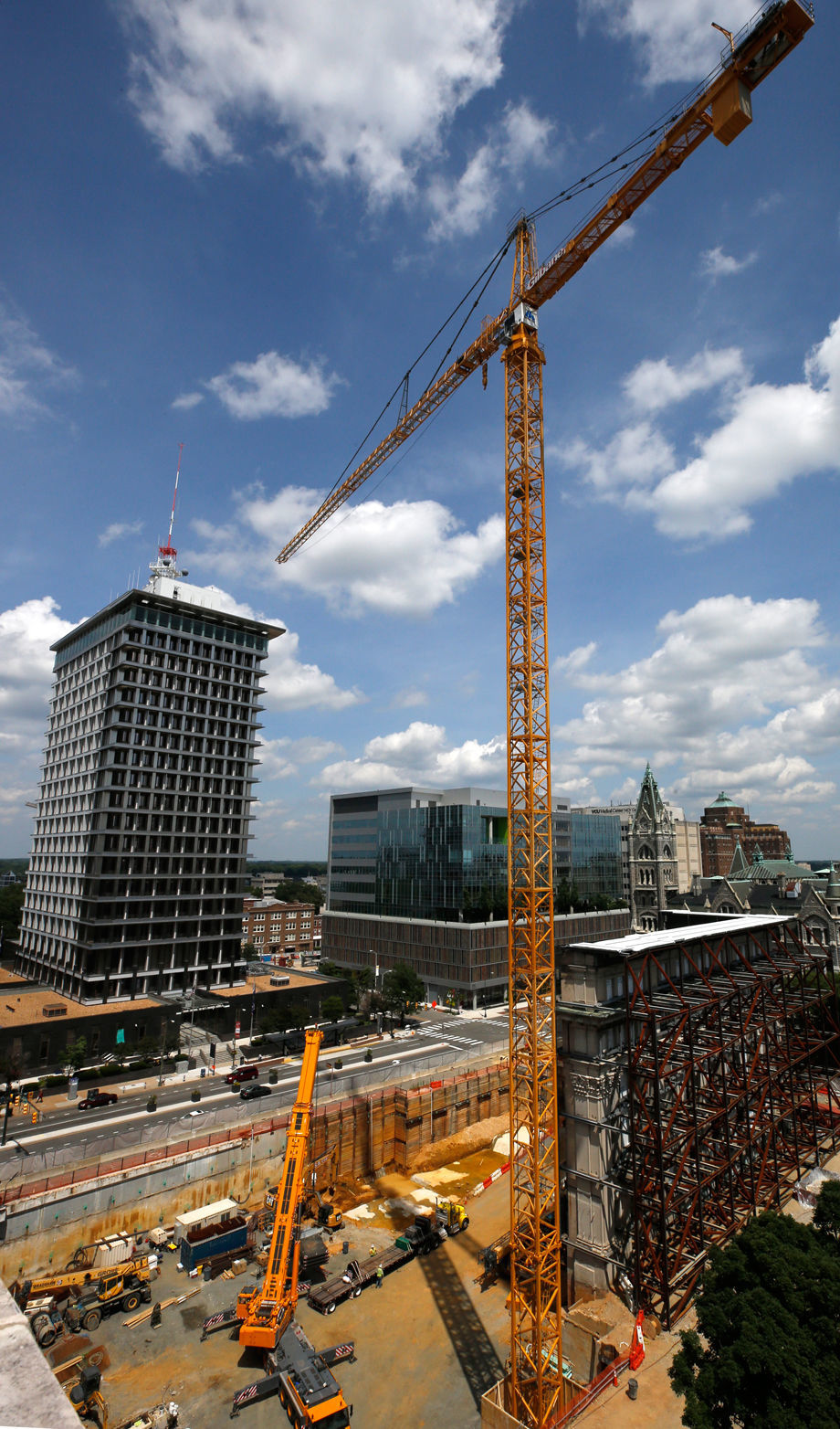 Downtown crane Monday